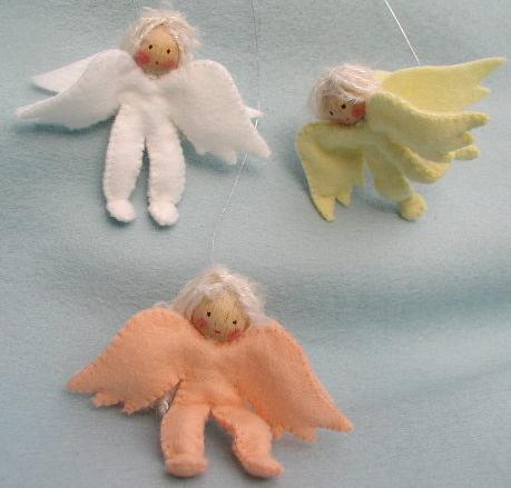 Three felt angels