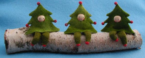 Three Christmas Trees felt