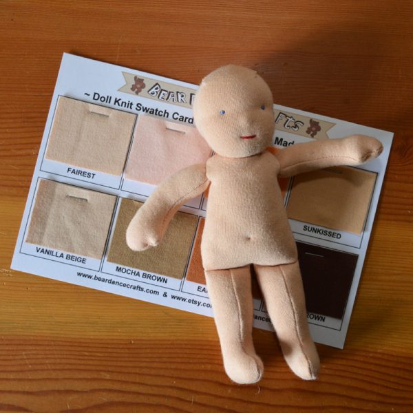 DOLL KNIT SWATCH CARD - Ships free Canada and USA