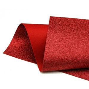 Red Glitter Wool Felt GWF017