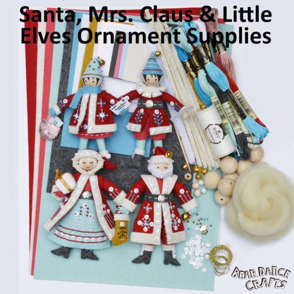 Santa, Mrs. Claus, Elves Ornament Supplies