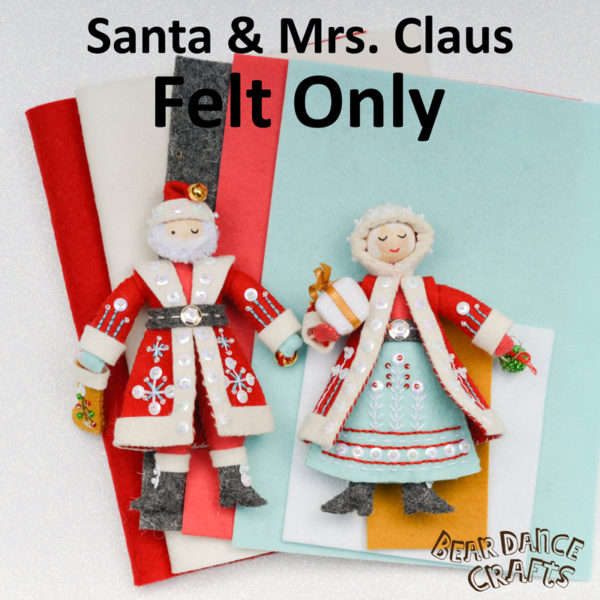 Santa Claus and Mrs Claus Felt Only