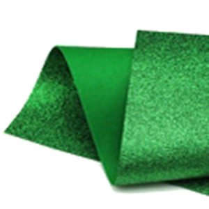 Green Glitter Wool Felt GWF014