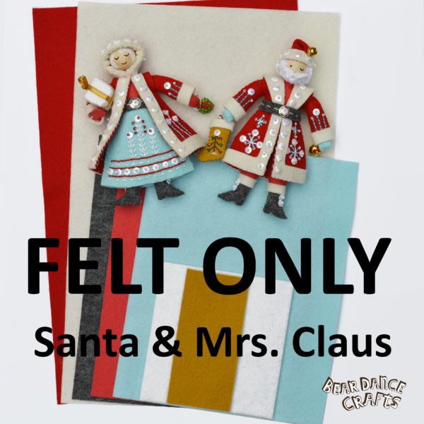 Santa and Mrs. Claus FELT ONLY Ornament Supplies - Image 3