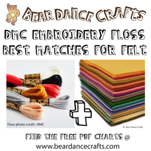 Read more about the article DMC for WOOL FELT – Free Printable Embroidery Floss Charts to Match Felt and Thread UPDATED!