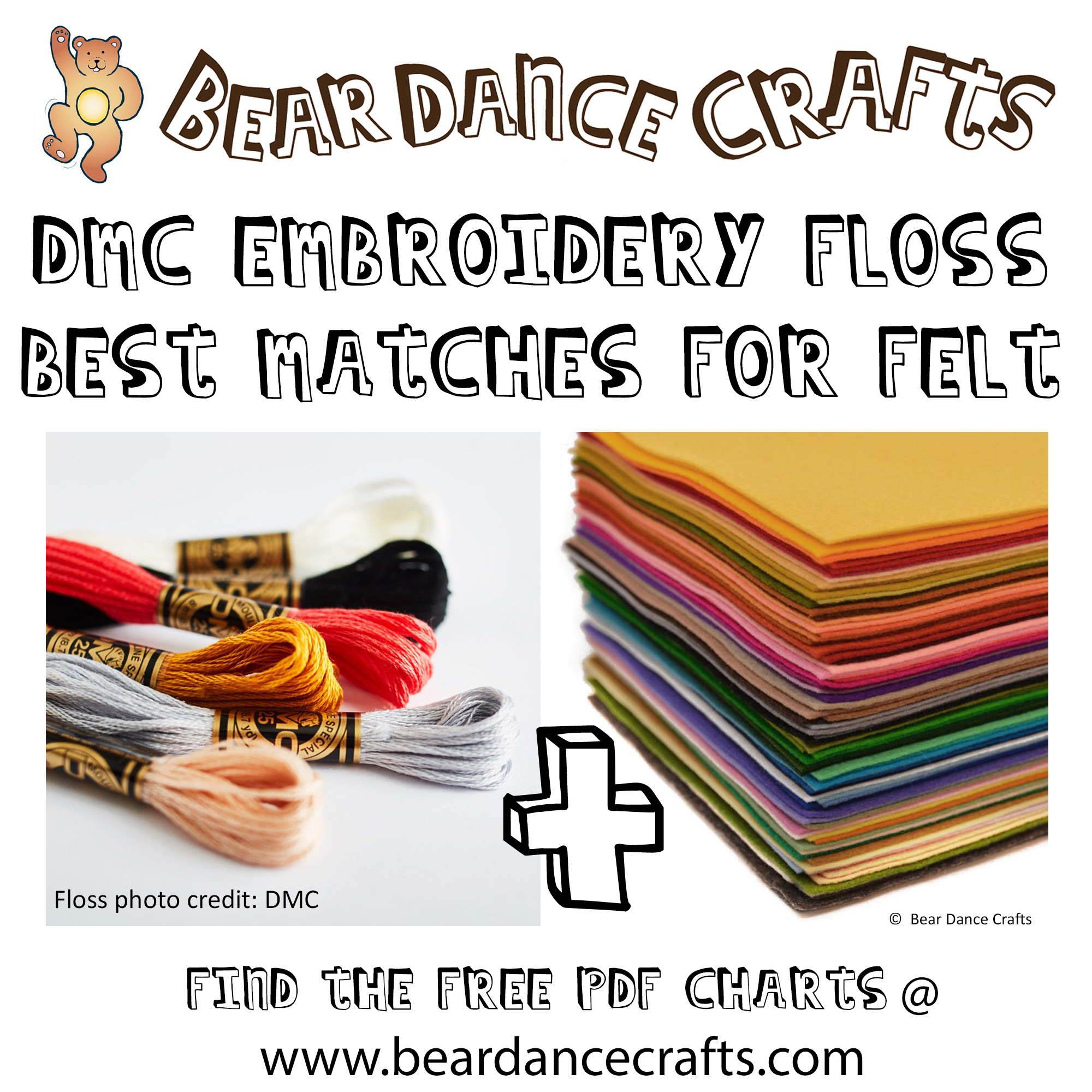 Read more about the article DMC for WOOL FELT – Free Printable Embroidery Floss Charts to Match Felt and Thread