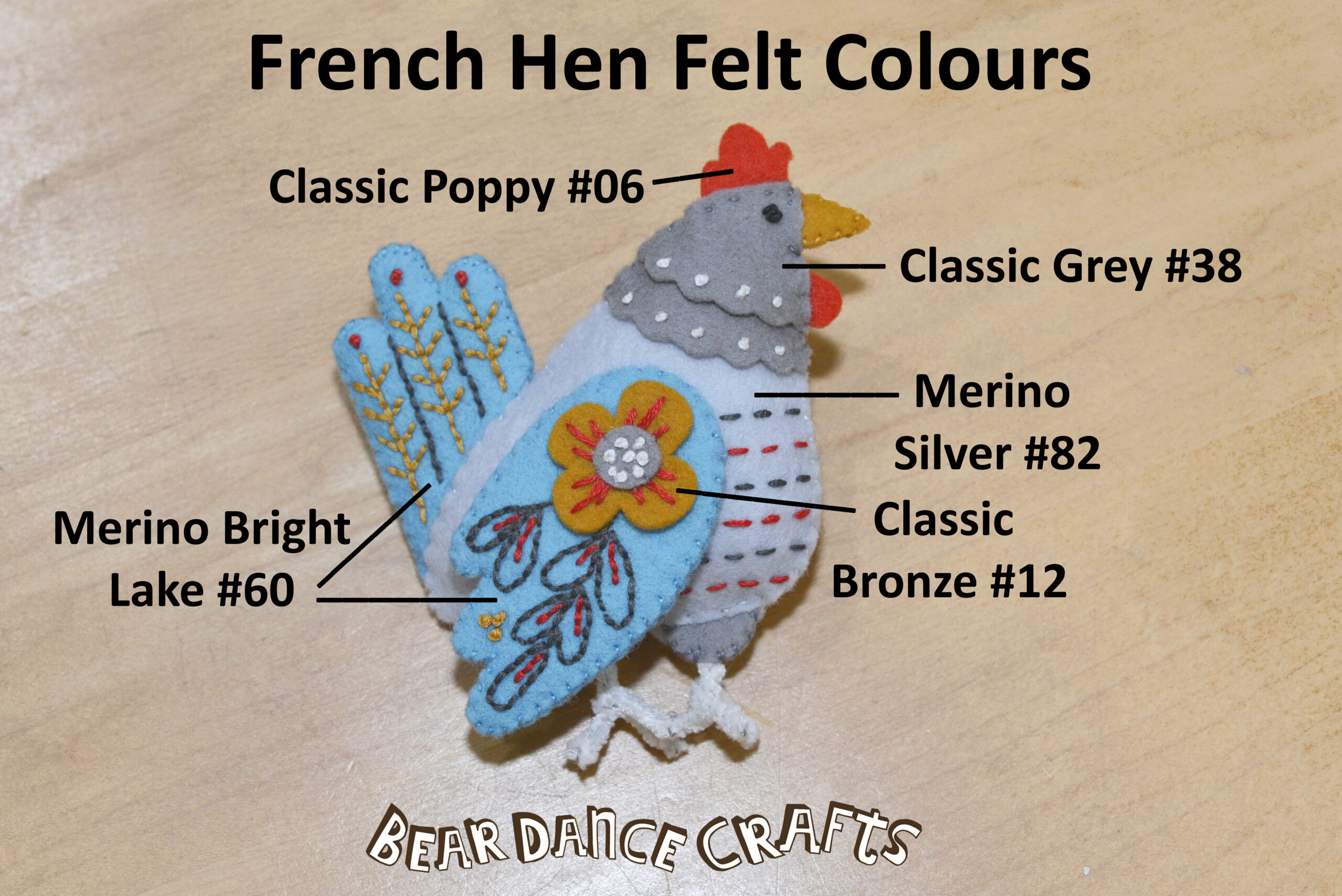 You are currently viewing French Hen Ornament Felt Colours