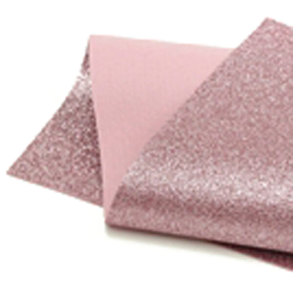 Pink Quartz Glitter Wool Felt