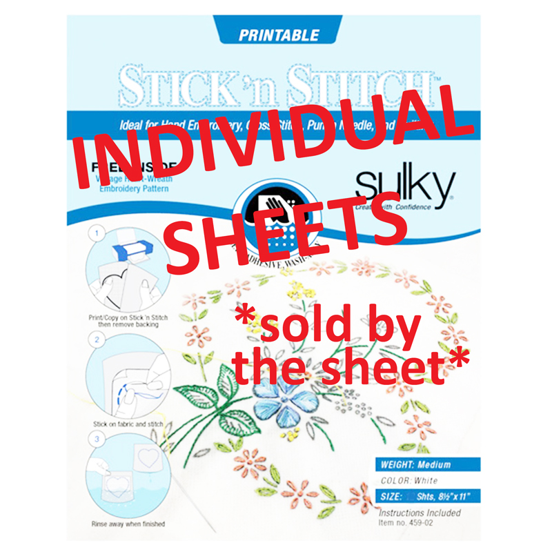 Sulky Stick n Stitch printable embroidery sheets