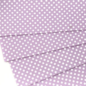 Lilac Polka Dot pattern 100% wool felt