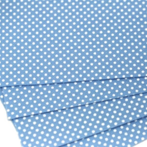 Blue Polka Dot pattern 100% wool felt.