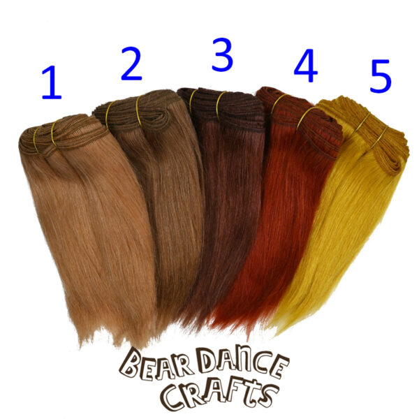 Mohair Weft Straight brown, red and butterscotch doll making
