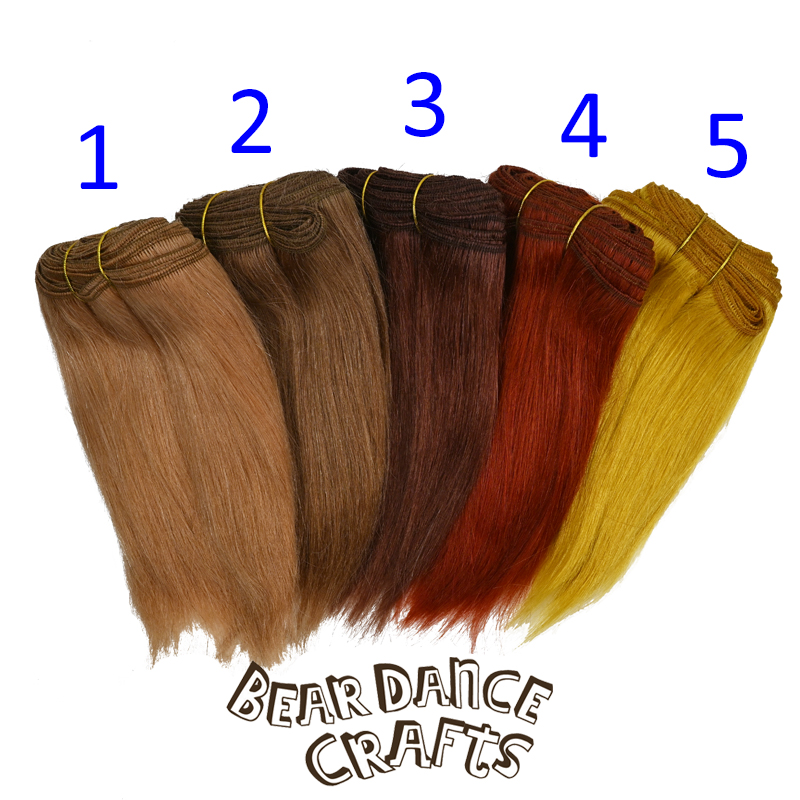 Mohair Weft Straight brown, red and butterscotch doll making
