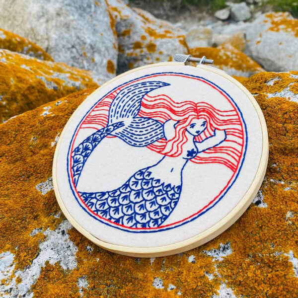 Mermaid Nautical Embroidery Craft Kit Hook Line and Tinker
