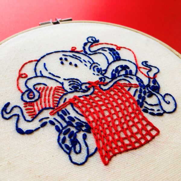 Knitting Octopus Ocean Embroidery Craft Kit Hook Line and Tinker