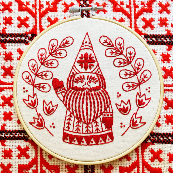 Nordic Gnome Jul embroidery craft kit