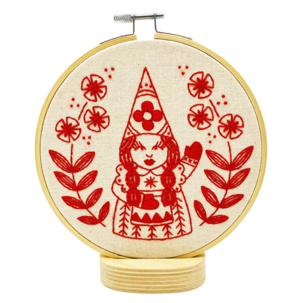 nordic gnome julia modern embroidery craft kit hook line and tinker