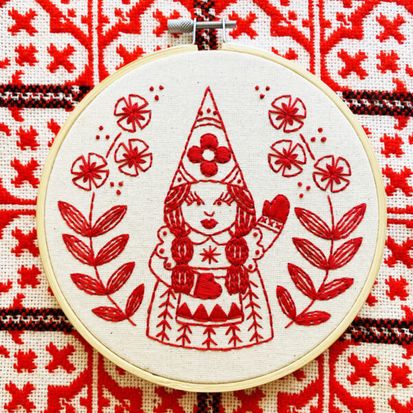 nordic gnome julia modern embroidery craft kit hook line and tinker