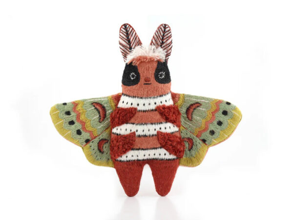 Moth doll plushie embroidery kit Kiriki Press