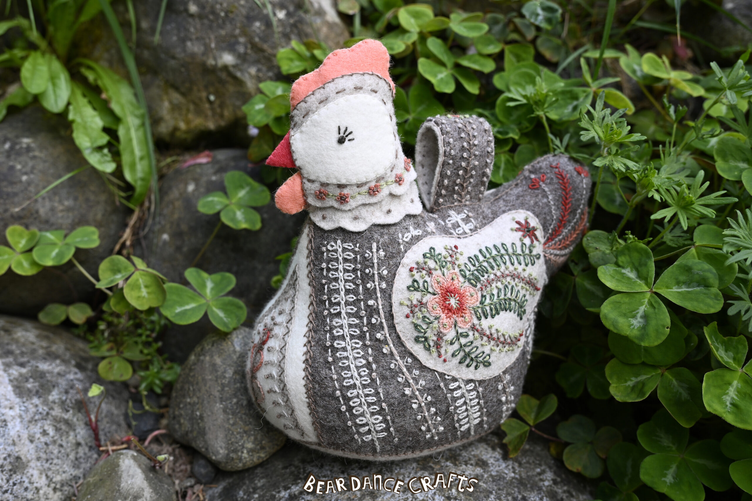 Harnie the Hen wool felt doorstop Inspirations magazine project.