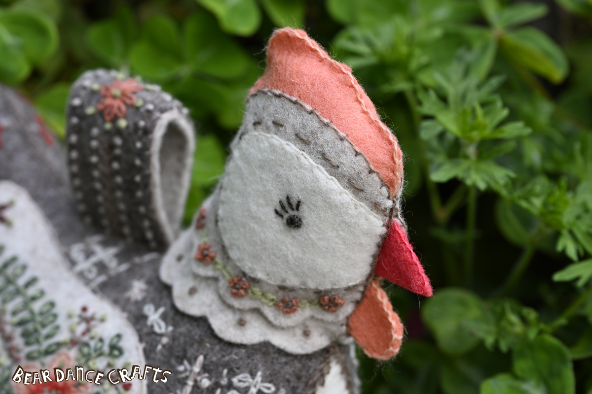 Felt Harnie the Hen embroider inspirations magazine
